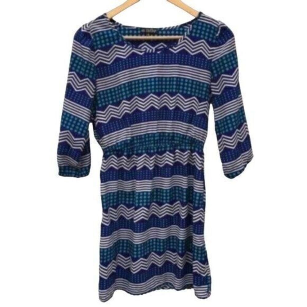 Chevron Retro Print Dress